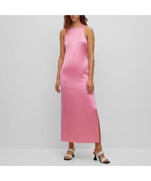 Dames Hugo Boss Katwista-1 Jurk in roze.- Ronde hals.- Mouwloos.- Ritssluiting achter.- Ref: 50500165664