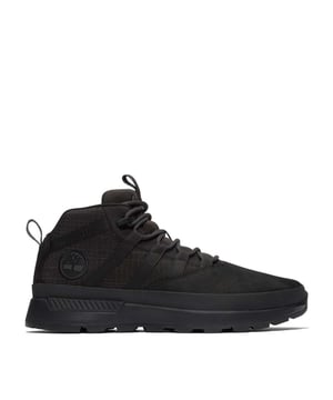 Mens Timberland Euro Trekker Low Lace-Up Trainers in black.- ReBOTL™ fabric upper.- Lace fastening.- Pull tab.- Timberland branding.- Compression molded EVA blend foam sole.- Lightweight OrthoLite® foam footbed.- Rubber Sole Brush.- Ref: 0A5UWW0011