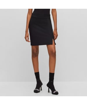 minirok - mid waisted - uitgesneden detail - dubbel - ritssluiting
