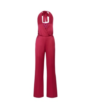 jumpsuit met overslag met nekhouder - slim fit broek - ritssluiting