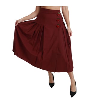 Merk: Dolce & Gabbana
  Model: Onder de knie hoge taille
  Kleur: Rood
  Ritssluiting
  Logo details
  Vervaardigd in Italie
  Materiaal: 98% scheerwol 2% elastaan