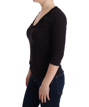 Brand: C&#8217;N&#8217;C COSTUME NATIONAL
  Style: V
  neck blouse t
  shirt
  Color: Purple
  Material: 48% cotton 48% modal 4% silk
  Logo details
  Brand new with tags