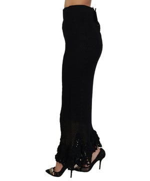 Marca: Dolce & Gabbana.
  Modelo: Maxi cintura alta.
  Color: Negro.
  Cierre de cremallera.
  Detalles del logotipo.
  Hecho en Italia.
  Material: 100% algodon.
  Forro: 93% seda 7% elastano.