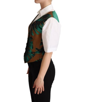 Ärmellose Weste mit vorderem Knopfverschluss  
Blattdruckdesign  
Hergestellt aus einer Mischung aus Polyester, Seide und Elasthan  
Mit Logodetails  
Wunderschön in Italien gefertigt  
Material: 60% Polyester, 37% Seide, 3% Elasthan