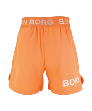 Björn Borg - Men’s Technical Training Shorts: Stay confident when training in these sleek Men's Technical Shorter-Length Training Shorts by Björn Borg. They are great for everyday use and any type of training you might be doing. The Björn Borg Short Shorts are sleek and technical training shorts made from 92% recycled polyester stretch quality fabric with jersey fabric between the legs. They are constructed with a breathable material that dries quickly. They are regular fit with a short leg length, and feature a branded elastic around the waist for easy adjustment and support. With front pockets and slits on the side for extra movement. The shorts feature an iconic Borg logo on the side. The recycled material makes them perfect for hot weather, keeping you cool while you're sweating. It’s not only high quality but Eco Friendly as well, so you can feel good about what you're wearing and doing for the environment!. These shorts are made from: 92% Polyester (Recycled), 8% Elastane and come in 4 sizes: Small, Medium, Large & X-Large. They come in 2 colours: Black or Cadmium Orange and are Machine Washable. Extra Product Details: Björn Borg Men’s Shorts Ideal For Everyday Great For Workouts & Training Breathable Material Jersey Fabric Between Legs Branded Elasticated Waist Iconic Borg Logo On Side Quick Drying Comes In Black or Orange 92% Recycled Polyester Eco Friendly
