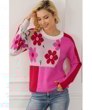 Diseño de bloques de colores mezcla floral en rojo rosa  
Suave y cómodo  
Materiales de alta calidad  
Apropiado tanto para hombres como para mujeres