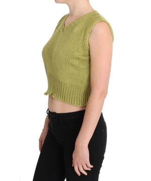 Brand: PINK MEMORIES
  Condition: New with tags
  Style: Sleeveless vest sweater
  Color: Green
  Logo details
  Made in Italy
  Material: 90% Cotton 10% Polyamide
