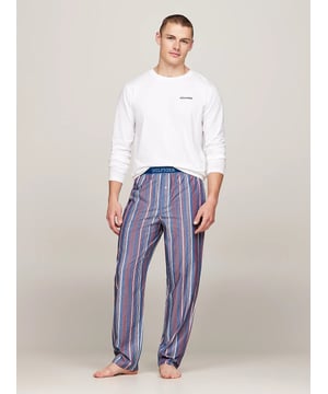 Tommy Hilfiger Tommy Hilfiger MONOTYPE Mens Pyjama Set White/Monotype Stripes Indigo

Closure/Fastening: Pull-On

Features: Comfort,Breathable

Item Weight: 0.4 KG

Clothing Fit: Regular

Single Or Multi Pack?: Single

Gift Boxed: Yes

Material Composition: 100% Cotton

Clothing Features: Pure Woven Cotton | Crew Neck | Hilfiger Monotype Logo on Front | Button Fly | Repeat Logo Elasticated Waistband
Product Code: UM0UM033590U5