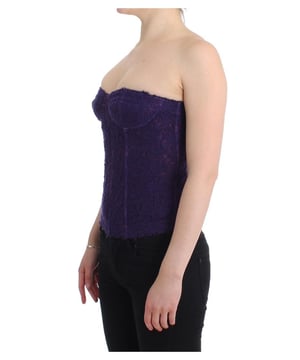100% Authentic Ermanno Scervino Lingerie
  Purple lace bustier
  Material: 40% Silk 31% Wool 25% Acrylic 4% Elastane
  Zip closure on the backside
  Lined with strays for added comfort
  Subtle logo details