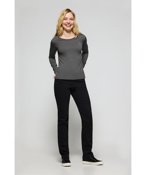 Polo Club folgt mit diesem langärmligen Damen-T-Shirt aus weicher Baumwolle dem Comfy-Trend. Ihre überarbeitete klassische Passform macht sie zu unverzichtbaren Basics für jeden Anlass. Gerippter Rundhalsausschnitt mit Nahtband in Kontrastfarbe. Regular Fit. Rigby Go-Stickerei auf der linken Brustseite.