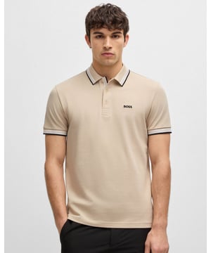 A signature polo shirt by BOSS Menswear, cut to a regular fit. Featuring contrast tipping and a logo at the left chest, this short-sleeved polo shirt is designed in cotton piqué and detailed with further BOSS branding at the undercollar.
Regular fitFlat-knit collarNumber of buttons: 3Short sleevesFlat-knit cuffsStandard length
100% Cotton
50469055