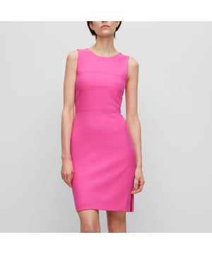 Dames Boss Deca Dress.- Vervaag de lijnen tussen lief en verleidelijk in deze bodycon jurk van BOSS.- Zachte en comfortabele viscosemix stof.- V-hals en mouwloos model.- Asymmetrische uitgesneden details aan de voorkant.- Verborgen ritssluiting aan de zijkant.- BOSS signature branding. Materiaal: 67% viscose, 29% polyester, 4% elastaan. Ref: 50488657661.