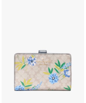 Don't Let The Size Deceive You: Our Small Wallets Have Room For All Your Credit Cards And Cash. Plus, You Can Fit It In Your Tiny Bag., Spade Flower Spade Flower Festival Floral Toss Medium Compact Bifold Wallet,  Length: 3.05 Cm,  Width: 14.22 Cm,  Height: 9.14 Cm