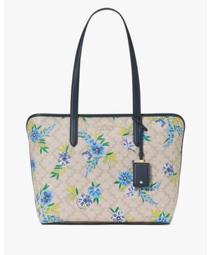 You Know This Tote Holds Your Everyday Stuff Like A Wallet, Keys, Phone, Sunglasses. It Also Holds: Two Red Lipsticks, $6 In Change, 11 Crumpled Receipts, An Avocado…, Spade Flower Spade Flower Festival Floral Toss Large Tote,  Length: 14.22 Cm,  Width: 34.54 Cm,  Height: 29.46 Cm