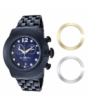 Glam Rock GR32161 - Damenuhr Quarz aus Edelstahl• Material: Edelstahl• Glas: Saphir• Armband: Edelstahl• Farbe: Blau• Wasserbeständigkeit: 100 m (10 ATM)• Gehäusegröße: 44 mm