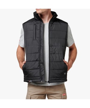Hard Yakka PUFFA 2.0 Mens Body Warmers Black

Closure/Fastening: Zip

Features: Comfort,Water-Repellent

Item Weight: 0.57 KG

Clothing Fit: Regular

Single Or Multi Pack?: Single

Gift Boxed: No

Material Composition: 100% Polyester with PU Coating

Jacket Type: Gilet

Clothing Features: Curved Back Hem for Weather &amp; Abrasion Protection, High Neck, Reflective Enhanced Visibility Hard Yakka Logo Print
Product Code: 34705-59366