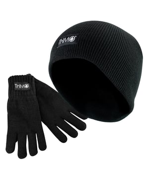 THMO - Kids Thinsulate Hat & Gloves Set: When the winter temperature hits it is essential to make sure your kids are all wrapped up warm and snug. If you are looking for accessories with expert knitting and effective lining then these Children's THMO Hat & Glove set with Thinsulate lining are the items you need to keep your kids warm and protected even during those snowball fights. The gloves have two layers built into them to facilitate the process of keeping their hands warm. The outer layer is knitted made with 100% acrylic and is there to protect hands from cold elements. This winter hat has a 3M Thinsulate 40 gram Thermal Lining which is great for keeping their ears and head toasty warm. Thinsulate is well known for keeping you warm and is considered one of the most effective linings. . The THMO logo badge is on the garments, separating your accessory set from the rest. These Hats & Gloves are available in 3 colours including Black, Grey, Navy and there are 4 sizes to choose from. The corresponding sizes are as follows:. Small = Hat 7-10 Yrs - Gloves 8-9 Yrs Medium = Hat 7-10 Yrs - Gloves 10-11 Yrs Large = Hat 11-13 Yrs - Gloves 10-11 Yrs X-Large = Hat 11-13 Yrs - Gloves 12-13 Yrs. Extra Product Details: THMO Kids Hat & Glove Set 100% Acrylic 3M Thinsulate Lining Expert Insulation Secure Cuff (Gloves) Turnover Cuff (Hat) Made for Cold Weather 4 Sizes Options