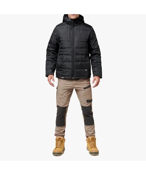 Hard Yakka PUFFA 2.0 Mens Jacket Black

Closure/Fastening: Zip

Features: Comfort,Water-Repellent

Item Weight: 0.73 KG

Clothing Fit: Regular

Single Or Multi Pack?: Single

Gift Boxed: No

Material Composition: 100% Polyester with PU Coating

Jacket Type: Puffer

Clothing Features: Curved Back Hem for Weather &amp; Abrasion Protection, High Neck, Reflective Enhanced Visibility Hard Yakka Logo Print
Product Code: 34700-59356