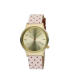 Komono KOM-W1837 - Reloj para unisexo cuarzo acero inoxidable• material: acero inoxidable• cristal: minèral• pulsera: tela• correa: dorado• resistencia al agua: 30 m (3 ATM)• tamaño de la caja: 34 mm