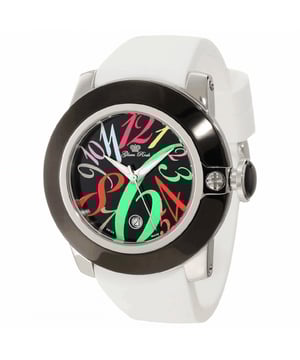 Glam Rock GR32041 - Damenuhr Quarz aus Edelstahl• Material: Edelstahl• Glas: Saphir• Armband: Silikon• Farbe: Silber Schwarz• Wasserbeständigkeit: 100 m (10 ATM)• Gehäusegröße: 44 mm