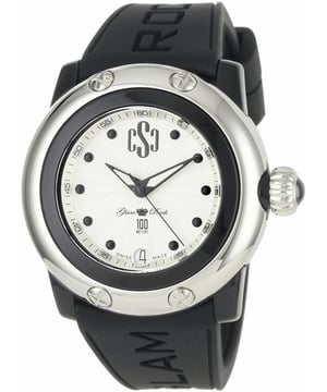 GLAM ROCK GR64002 Damenuhr Quarz • Material: Polycarbonat • Glas: Saphir • Armband: Silikon • Farbe: Silber Schwarz • Wasserdichtigkeit: 100 m (10 ATM) • Gehäusegröße: 40 mm