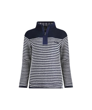 86% Organisch Katoen, 14% Gerecycled Polyester. Voering: Merknaam. Stof: Gebreid, Macaroni. Ontwerp: Logo, gestreept. Zoom: Verlengde achterkant. Stoftechnologie: Duurzaam. Halslijn: Funnelhals. Mouwtype: Lange mouwen. Zakjes: 2 instapzakken. Sluiting: Kwartrits. Duurzaamheid: Milieuvriendelijk. 8 VK: 33 in. 10 VK: 35 in. 12 VK: 37 in. 14 VK: 39 in. 20 VK: 45,5 in. 22 VK: 47,5 in. 18 VK: 44 in. 16 VK: 41 in.