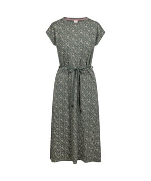 95% Polyester, 5% Elastaan. Ontwerp: Overal bloemetjesbedrukking. Splitjes opzij, tailleband. Hals: Ronde Hals. Type mouw: Afgedekte mouw. Zakken: 2 Zijzakken. XS: 32 in. S: 34 in. XL: 40 in. XXL: 42 in.