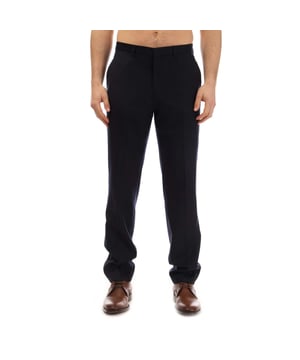 Mens HUGO Simmons202 Trousers in navy.- Zip fly with hook closure.- Side pockets.- Belt loops.- Regular fit.- 98% Virgin Wool  2% Elastane.- Ref: 50443343411