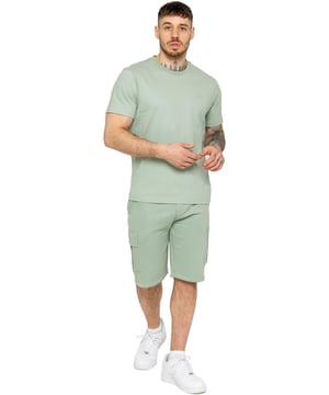 Enzo Mens T-Shirt Tracksuit Set With Shorts. Crew Neck Short Sleeve T-Shirt. Soft, Comfortable, Regular Fit Top. Features EZ Logo Printed On Chest. Paired With Enzo Cargo Shorts. Elasticated Waistband With Adjustable Drawstring. Features 2 Side Pockets and 2 Cargo Pockets.