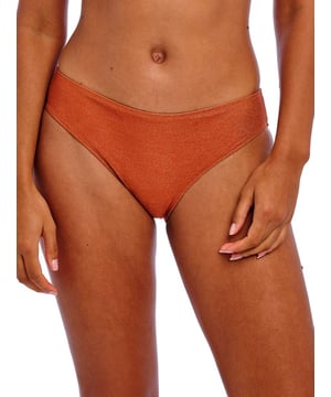 Freya Arizona Wave Bikini Brief. Mid rise swimwear brief with moderate coverage and metallic gold yarns. This product is recommended as hand wash only.