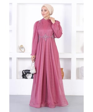 Stoffmerkmal: Hergestellt aus glitzerndem Tüllstoff.Produktmerkmal: Neues Hijab-Modestück der Saison. Gefüttert. Mit Reißverschluss auf der Rückseite für einfaches Anziehen. Der Saum ist plissiert und die Brust ist gerüscht. Verziert mit Spitze an der Taille und den Schultern. Aufgrund von Konzeptaufnahmen kann es zu leichten Farbabweichungen beim Produkt kommen. Das Model trägt Größe 38.Abendkleid Maße