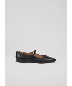 A Mary Jane style with all the comfort of a ballet pump, the new Willow flats are so chic (and so comfortable). Crafted in Spain from buttery-soft black nappa leather, they have a square toe, a strap across the foot with a round gold buckle, and a flat sole. Play up to their Sixties' feel, by teaming them with turned up jeans and a retro knit, your favourite skirts and dresses or slip them on to dress down tailoring.