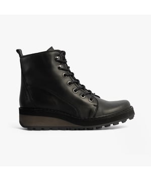 Fly London HAZI147FLY Womens Boots Black Upper Material: LeatherLining Material: MicrofibreSole Material: RubberClosure/Fastening: Lace-UpFeatures: Comfort,BreathableHeel Type: BlockToe Shape: RoundShoe Width: RegularItem Weight: 0.45 KGHeel Height: Medium (5-7.4cm)Shoe Shaft Height: AnkleBoot Style: Ankle BootsGift Boxed: NoProduct Code: P211147001