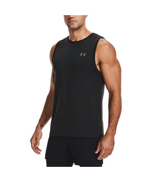 UA RUSH™ Is Infrared Technology That Reflects Your Body's Energy To Help You Work Harder & Recover Smarter

Under Armour Mens Vests
Style Code : 1361129-001
51% Nylon, 49 Polyester
Made In Jordan
Streamlined Fit That’s Not Too Tight Or Too Loose
Soft Knit Fabric With Engineered Mesh Ventilation, Mapped To The Places You Need It Most
Nearly Sew-Free Construction To Eliminate Chafing
4-Way Stretch Material Moves Better In every Direction
Powered By Celliant