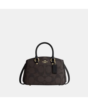 Savannah Small Carryall in Maxi Signature Canvas, Four protective feet at base, Inside multifunction pocket
 Center zip compartment,  Length: 28.50 cm,  Width: 10.00 cm,  Height: 18.00 cm