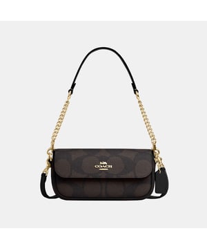 Hailey Flap Bag in Maxi Signature Canvas, Inside open pocket, Outside open pocket,  Length: 20.00 cm,  Width: 5.00 cm,  Height: 11.00 cm