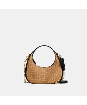 Carmen Mini Crossbody in Straw, Inside zip pocket,  Length: 19.50 cm,  Width: 6.50 cm,  Height: 10.00 cm