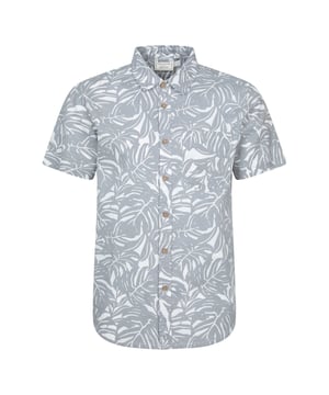 100% Cotton. Design: Printed, Tropical. Fastening: Button-Down. Neckline: Collared. Sleeve-Type: Short-Sleeved. Fabric Technology: Lightweight. Easy-Care. Fit: Loose. S: 37 in. M: 40 in. L: 43 in. XL: 46 in. XXL: 49 in. 3XL: 53 in.