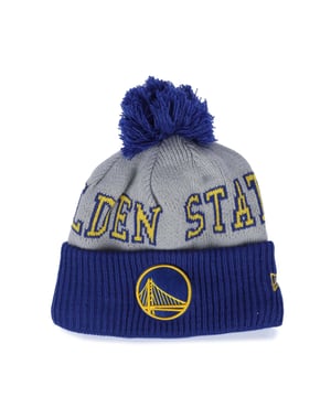 Mens New Era Golden State Warriors NBA Tip Off 2013 Bobble Knit Hat in blue.- Ribbed design.- NBA team logo.- New Era flag logo.- 90% Polyester  10% Wool.- Ref: 60421477