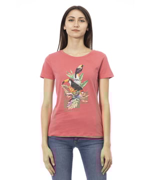 Camiseta De Manga Corta Con Cuello Redondo. Estampado frontal.