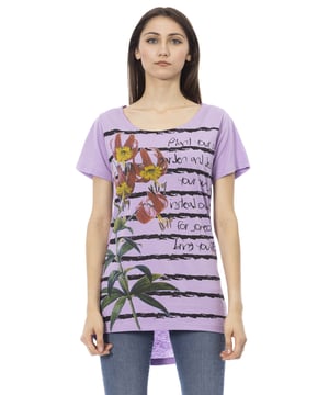 Camiseta De Manga Corta Con Cuello Redondo. Estampado frontal.