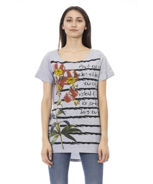 Camiseta De Manga Corta Con Cuello Redondo. Estampado frontal.
