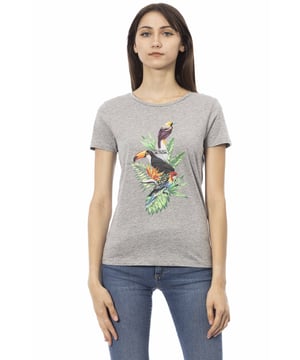 Camiseta De Manga Corta Con Cuello Redondo. Estampado frontal.