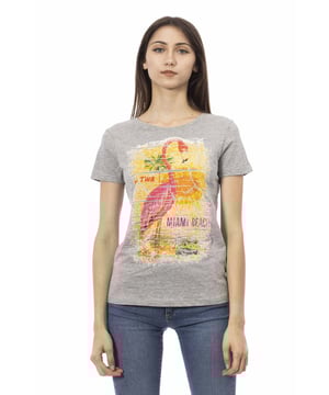 Camiseta De Manga Corta Con Cuello Redondo. Estampado frontal.