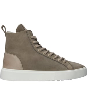 Sneaker (high) van het merk Blackstone. In de kleur ICELAND. Gemaakt van Double Face Leather met een voering van Sheepskin. Deze schoen is gemaakt met een Cup zool.