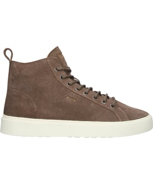 Sneaker (high) der Marke Blackstone. In der Farbe SALOON. Hergestellt aus Suede mit einem Futter aus Sheepskin insole. Dieser Schuh ist mit einer Cup Sohle gefertigt.