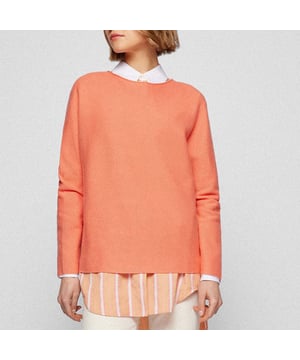 Women's BOSS C_Falanda Sweater.- Round neck.- Long sleeves.- Seamless, one-piece knit construction.- Loose fit.- Hand wash. Material: 85% Cotton, 15% Cashmere. Ref: 50469916637.