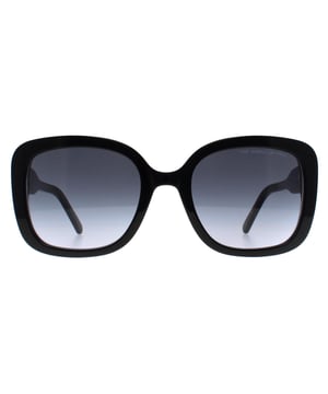 Marc Jacobs Rectangle Womens Black Dark Grey Gradient MARC 625/S  Sunglasses are a bold and contemporary accessory that effortlessly fuses style and practicality. Featuring a striking butterfly frame, these sunglasses are crafted from high-quality acetate, providing both durability and a lightweight feel. The lenses offer comprehensive UV protection, shielding your eyes while adding a glamorous edge to your look. Subtle branding details on the temples enhance their modern aesthetic, making them a standout choice for fashion-forward individuals.