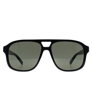 Gucci Aviator Mens Shiny Black Grey GG1856S  Sunglasses combines bold shapes with sleek lines, creating a striking design that blends modern luxury with high-performance functionality.