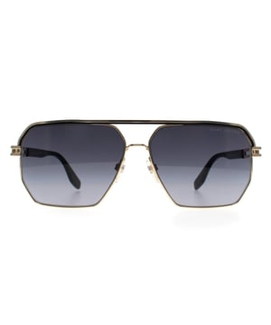 Marc Jacobs Aviator Unisex Gold Black Dark Grey Gradient MARC 584/S  Sunglasses features a dynamic, trendy design with a strong, aviator frame, perfect for fashion-forward individuals who want to make a statement.